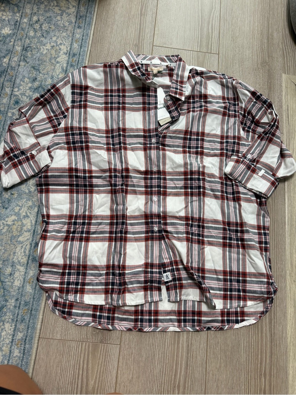 Barbour Bethwin Button Down Plaid Shirt in Cloud Check Brit fall autumn preppy - Picture 2 of 6